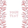 Vector floral borders; vertical borders with pink leaves.